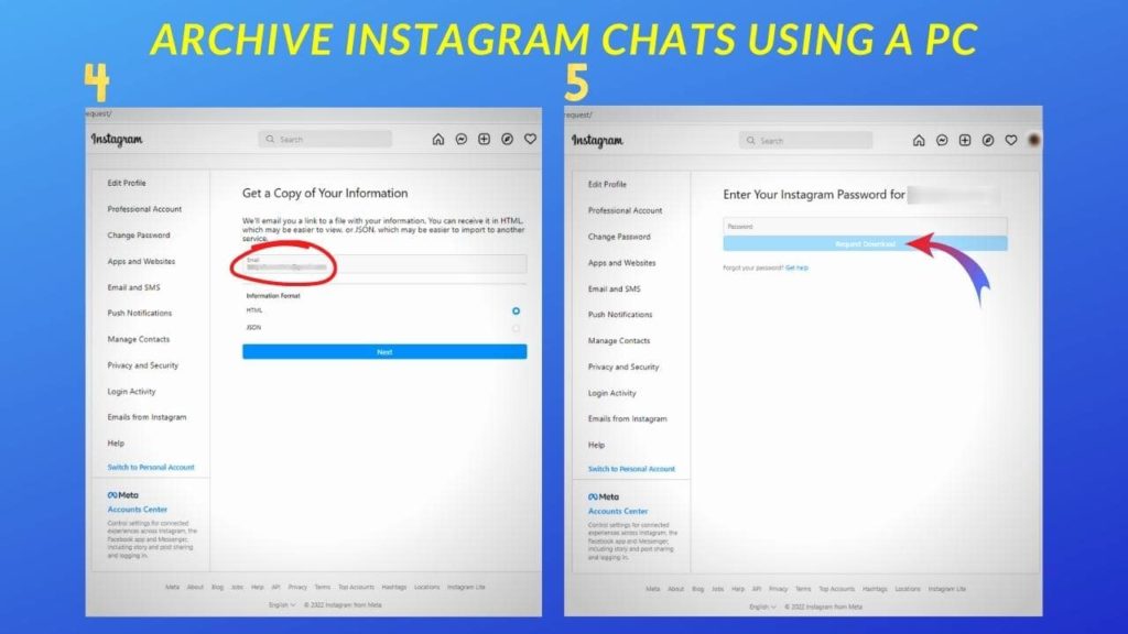 Archive Instagram Chats on a PC