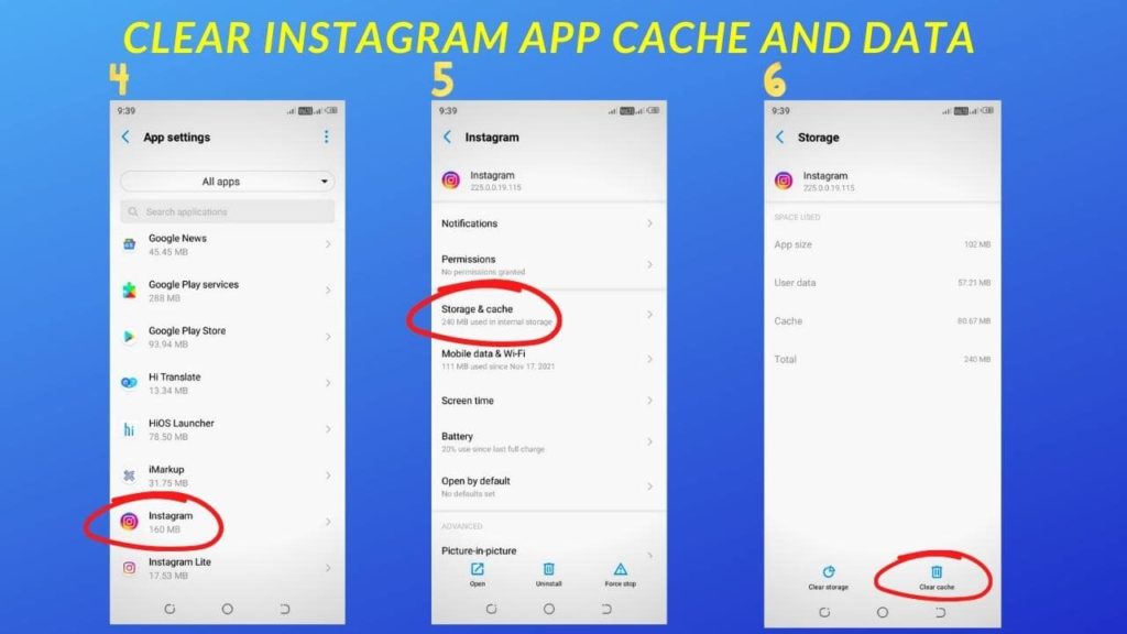 Clear Instagram App Cache and Data