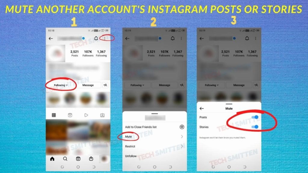 Mute follower Instagram Posts or Stories
