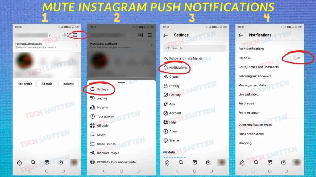Mute Instagram Push Notifications