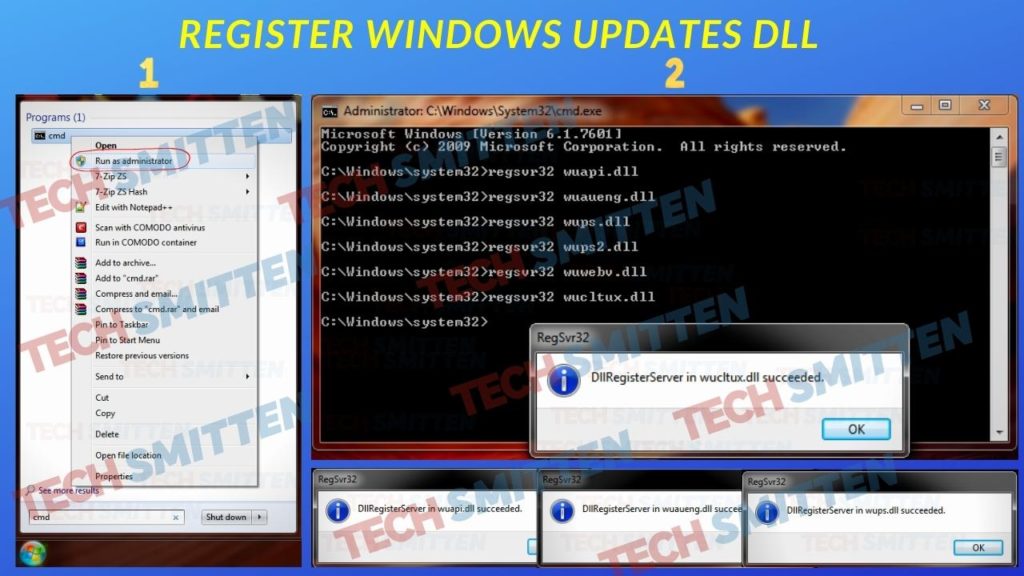 Register Windows Updates DLL Windows 7